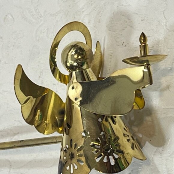 VTG Brass Metal Long Handle Angel Holiday Christmas Candle Snuffer 9" Long - Picture 8 of 14